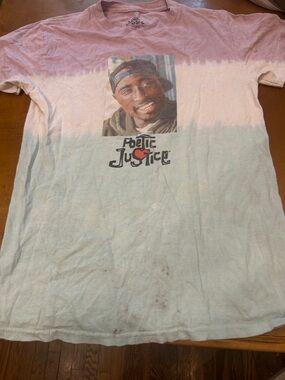 Justice Pink and Light Blue Tie-Dye Short Sleeve Tee with Graphic